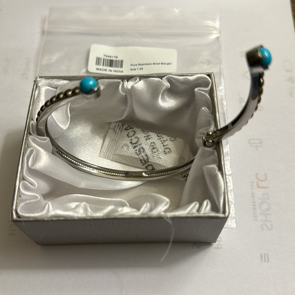 SLEEPING BEAUTY TURQUOISE BRACELET (CUFF), BANGLE, SIZE 7.25” - Picture 4 of 8